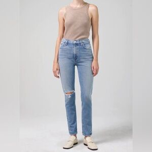 Citizens of Humanity jeans Olivia High Rise Slim Santorini luxury coastal sz 25